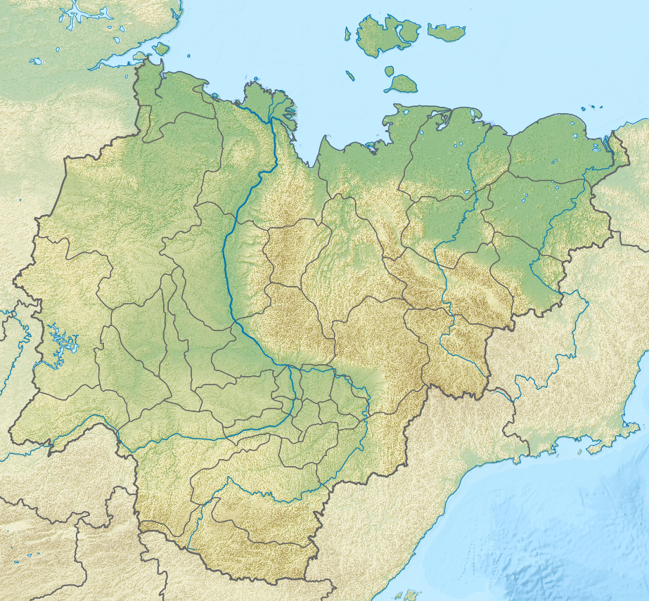 Location of Olyokma river in Sakha Republic.