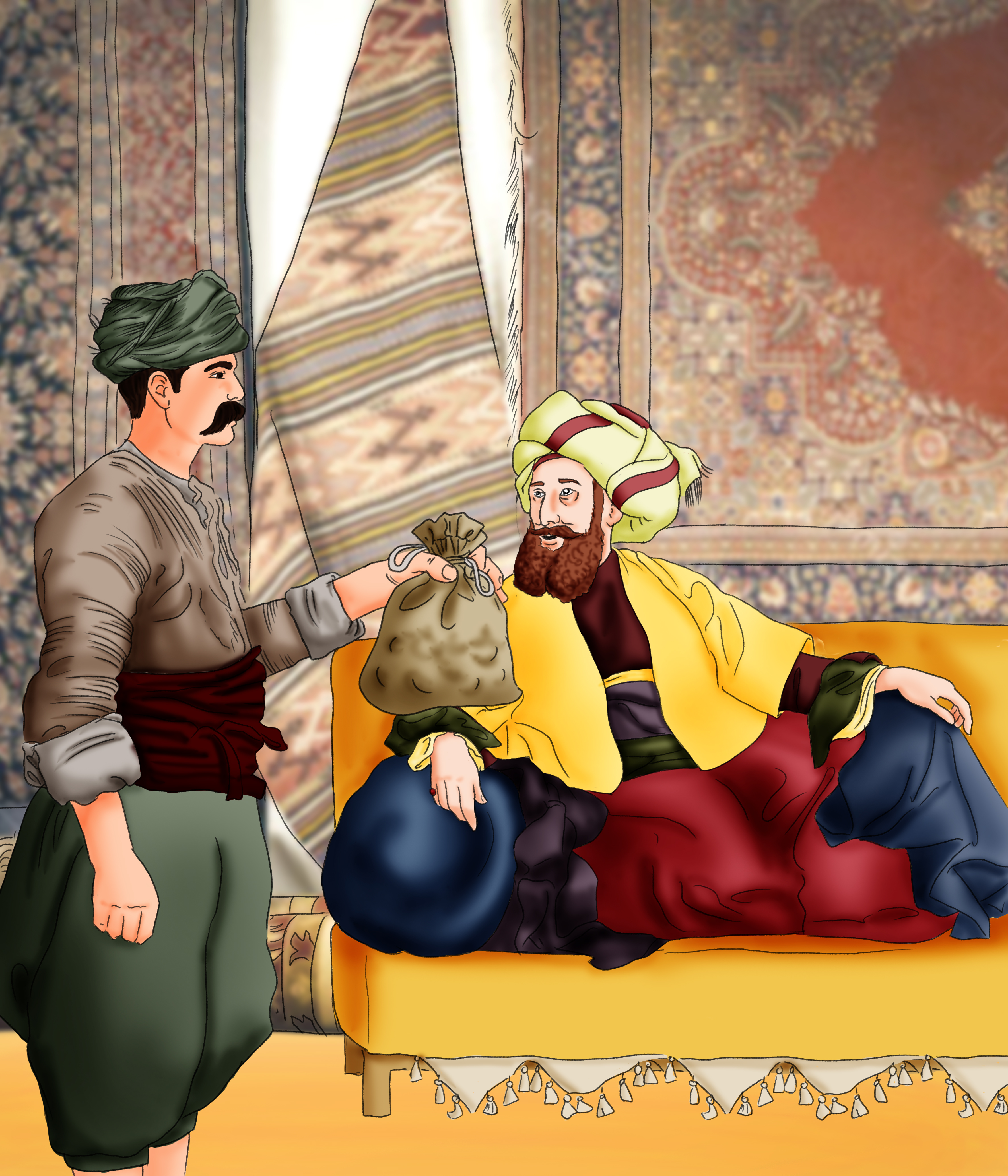 Peasant Reaching Out To Merchant