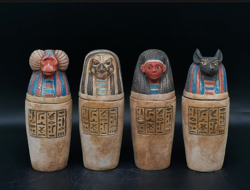 canopic jars used in the process of mummification 