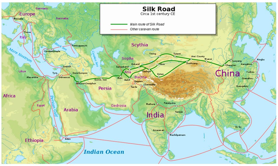 Silk routes in the Tang dynasty 